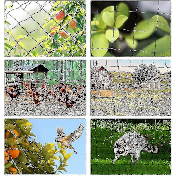15m x 15m Fuglebeskyttelsesnet Fuglenet Plante Net Dam Net Have Net Til Have, 5 x 5 cm Store Huller