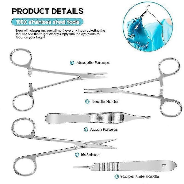 Komplett Suture Kit för Studenter, inklusive Silikon Suture Pad och Suture Verktyg - AJ