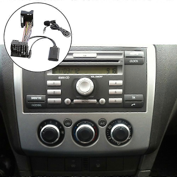 Auton Bluetooth 5.0 Aux-kaapeli Mikrofoni Handsfree Matkapuhelimen Vapaa Puhelu Adapteri 6000 Cd Fordille