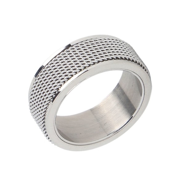 8MM Herre Spinner Ring Lydløs Titanium Stål Cool Angst Ring til Angst Stress Lindring Sølv Nr. 9 59,8mm / 2,4in