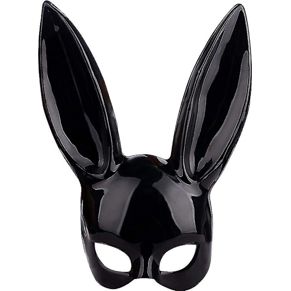 Rabbit Mask, Black Masquerade Mask, Rabbit Eye Mask With Ears For Halloween Party Costume Cosplay Easter Carnival - Sszfv