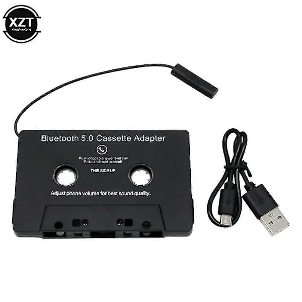 Auton kasettisoitin Bluetooth-yhteensopiva 5.0 -adapterimuunnin Auton kasettinauhuri Aux-stereomusiikkiadapterille Kasetti mikrofonilla