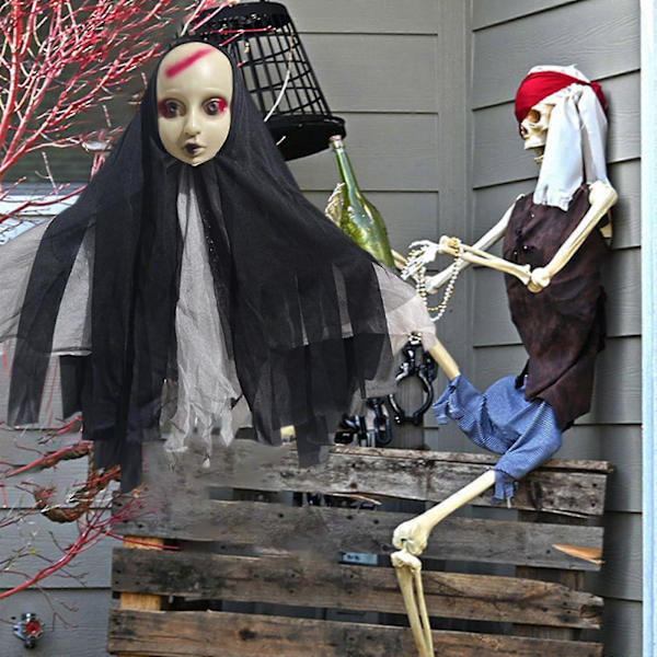 Halloween-haamu-nukke Luuranko Oviripustus Kummitustalo Koriste Ripus Halloween-juhla Kauhujuhlat Ripustusrekvisiitta