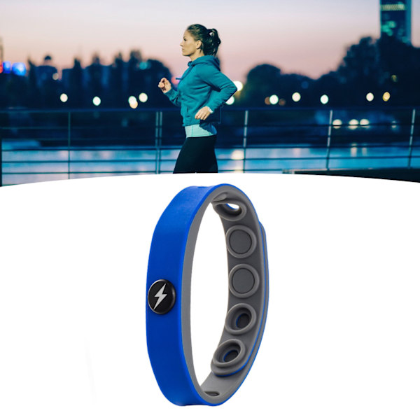 Silicone Anti Static Wristband Soft Wireless Release Negative Ions Silicone Sports Wristband for Men Women Dark Blue