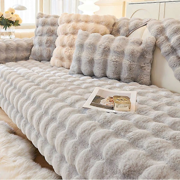 Soffaöverdrag hörnsoffa L-formad kaninplysch soffaöverdrag sofföverdrag soffa/soffkast hörnsoffa 3/2/1 sitsplatser soffskydd soffaöverdrag soffa