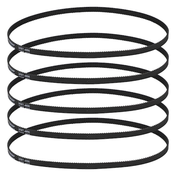 5 stk. 3D-printer tilbehør GT2-6-400MM Gummi Lukket Tandrem Synkron Drivrem