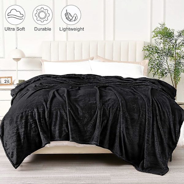 Ultrasoft Fleece-tæppe Dobbelt Størrelse 150x200cm, Ingen Fnuller Ingen Pilling Luksuriøs Blød Cozy Flannel 280GSM Letvægts Kasttæppe