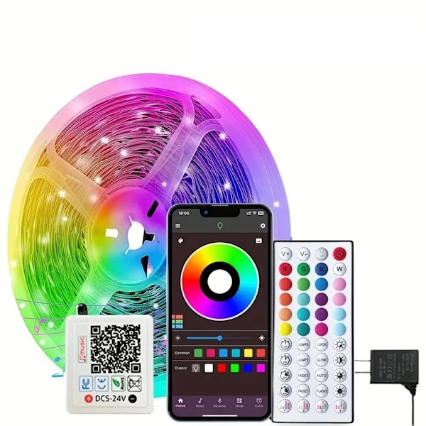 20m LED-valo Bluetooth RGB LED-valonauha