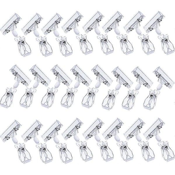 25-pack Plastroterande Skyltklämmor Varuklämmor Displayklämmor Stativ, Transparent
