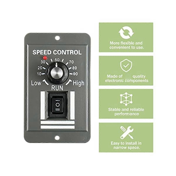 DC 12-60V Motorhastighedsregulator 20A Justerbar PWM-regulatorkontakt Frem/Tilbage Elektrisk Motorhastighedsregulator