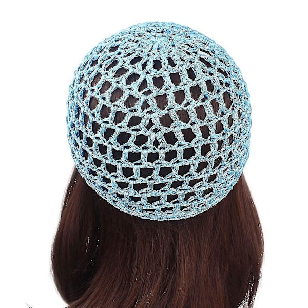 Mesh-strikket hårnett i rayon, snood-hette, tykk og kort, for kvinner