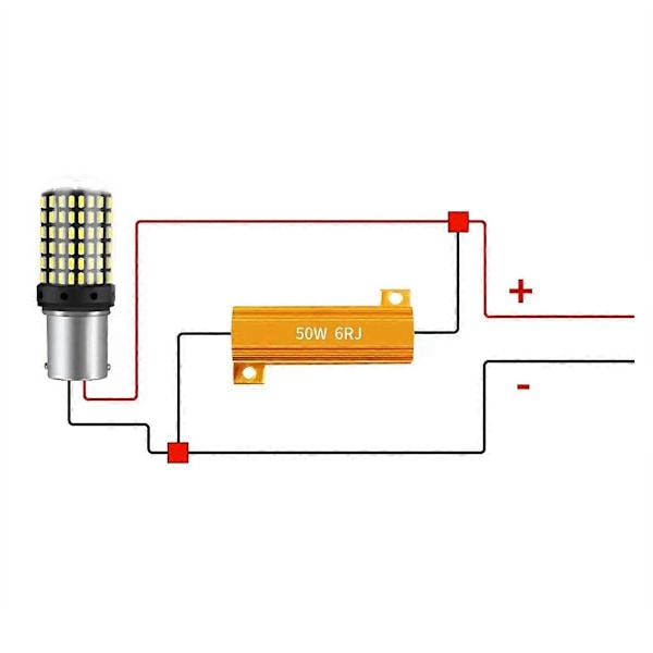 4 kpl LED-ilmaisimen ballastin kuormanvastus vilkkureleen suuntavilkun polttimot 50W 6 ohmin kuormanvastus