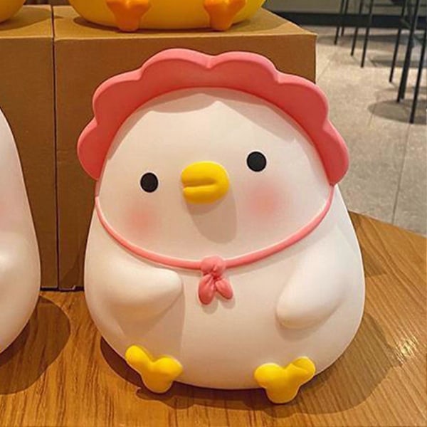 Barn Spargris Rosa Anka Söt Cartoon Pengar Mynt Spargris Anti Fall Vinyl Resin Pengar Spargris för Pojkar Flickor