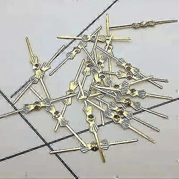 100-pack 33mm Chandelier Lampdelsförbindelser Chlips Bowtie Pins för Fästning av Kristaller Pärlor Chandelier Ersättningar Belysningstillbehör (go