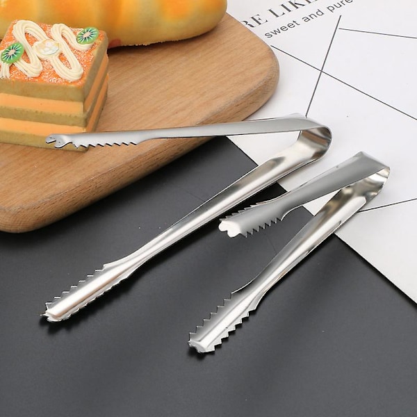 10 stk Mini Isbitang & Sukkertang Rustfritt Stål Små Serveringstang