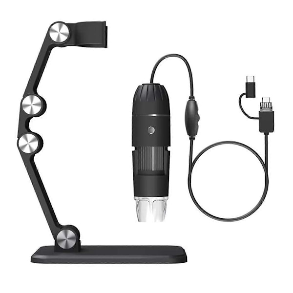 Digitalt Mikroskop Håndholdt USB HD Inspeksjonskamera 50x-1600x med Stativ 8 LED Bærbare Mikroskoper for PC Smartphone