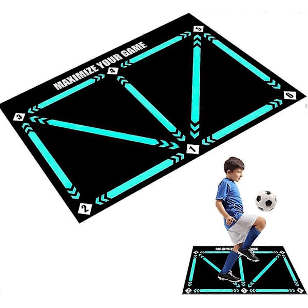 Fodboldtræningsmåtte, 90 x 60 cm fodboldmåtte boldkontrol, skridsikker fodboldmåtte træningsmåtte