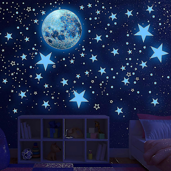 Glow In The Dark Stars ,glowing Stars And Moon Wall Decals, 1088 Pcs Ceiling Stars Glow In The Dark Kids Wall Decors, Perfect For Kids Nursery Bedroom