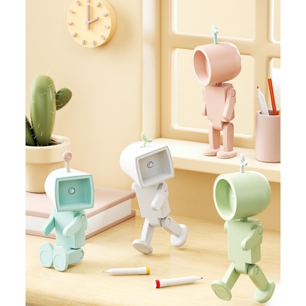 Astronaut Magnetisk Nattlampa LED Mini Robot Batteri Boklampa Green Blocks