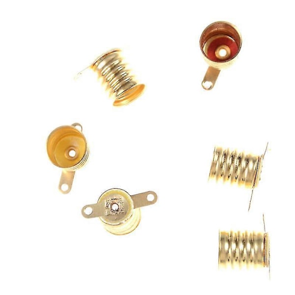 5-pack E10 Raka Koppar Glödlampskruvbas PCB-uttag Lampfäste