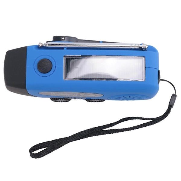 Solcellsdriven Handvevradio 2000mAh AM/FM/ Väderradio med LED-ficklampa USB-laddare Nödradio