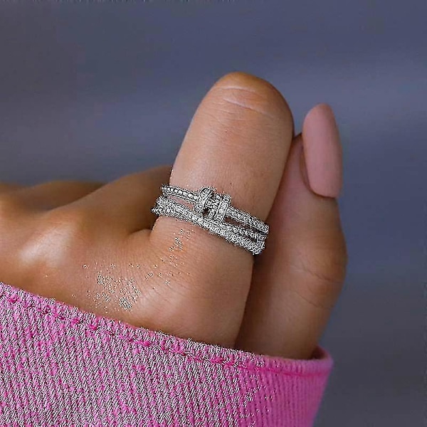 Nhxp Till Min Dotter - Fidget Ring, Ångest Ring För Kvinnor, Ångest Ring Med Pärlor Spinner För Kvinnor Flickor (silver)