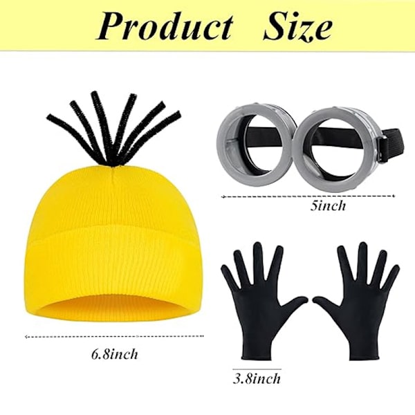 Halloween-asu beanie-hattu minionit lasit hanskat naamiaiskostyymi Despicable Me roolipelivarusteet aikuisille