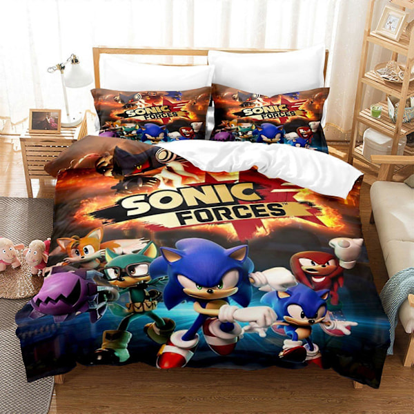 Sonic Sonic Cartoon och Animationslakan och Täcke Set