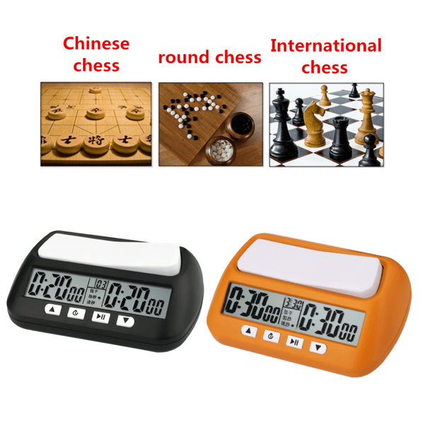 Ammattimainen shakkikello Kompakti digitaalinen kello Laskuri ylös alas -ajastin Lautapeli Sekuntikello Bonus Kilpailu Tuntilaskuri Yellow