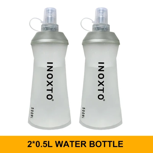 INOXTO 2021 Ny flaske utendørs løping sport terrengsykkel stor kapasitet multifunksjonell sport mykt vann flaske vannpose 500ML 2PCS