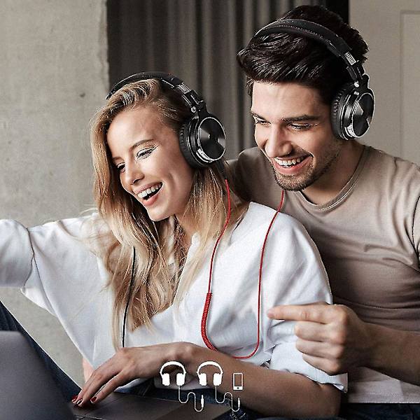 Trådbundna Över-Örat Hörlurar Studiomonitor & Mixning DJ Stereo Headset Med 50mm Neodymium-drivrutiner Och 1/4 Till 3,5mm Ljudkontakt För Förstärkare Datorinspelning