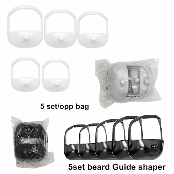 5-delad skäggstylingmall-set White