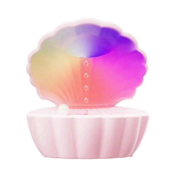 3-i-1 Skal Pärla Nattlampa med Bluetooth-högtalare, RGB Anti-Fuktare, Vattendropps Dekorativ Bordslampa, A