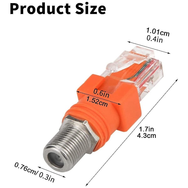 Koaksial til Ethernet Adapter, 4 Pak Coax RF F Hun til RJ45 Han Konverter til Linje Tester