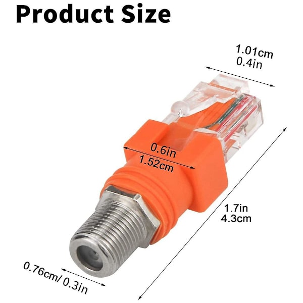 Koaxial till Ethernet-adapter, 4-pack Koax RF F-hona till RJ45-hane Konverterare för linjetestare