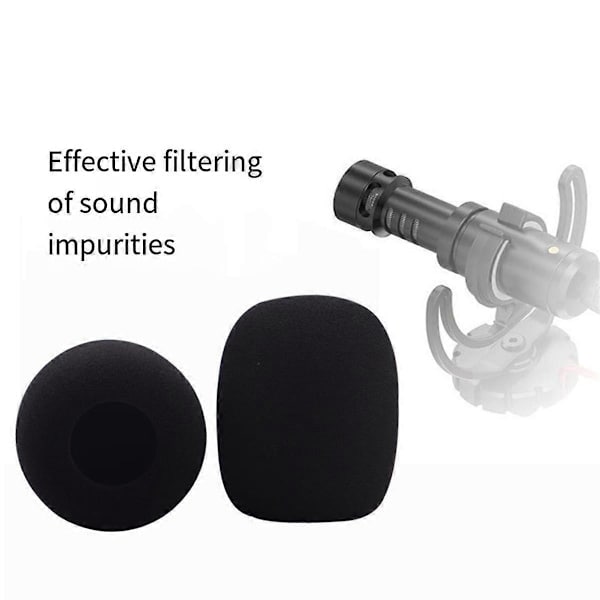2 st Skum Mikrofon Vindskydd för VideoMicro Kondensatormikrofoner Mini Skumskydd