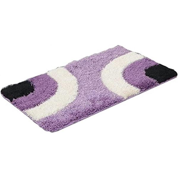 Skridsikker bademåtte Blød fodmåtte til hjemmet Grå bademåtte Vaskbar bademåtte til badeværelset (Lilla, 50 x 80 cm)