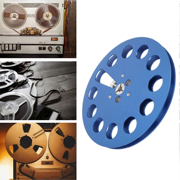1/4 7 Tums Tom Spolrulle, 11 Hål, Universal Aluminiumlegering, Öppen Spolrulle, Ljudband, Tom Spolrulle, Spolrulle, Blå