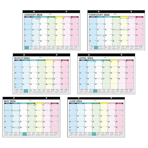 Väggkalender för 2024 - Kreativ Planerare med Dagligt Schema