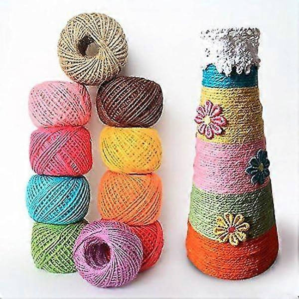 2024 Luonnollinen Naru Lanka Köysi 3-säikeinen 300 metriä 14 Värillinen Luonnollinen Jute Naru DIY-taiteelle, käsityölle, lahjoille, paperikoriin