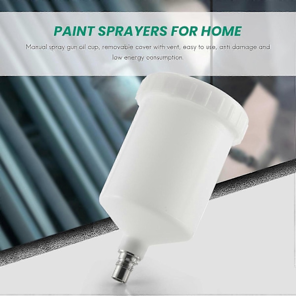 600 ml Plast Hvlp Färgkopp Behållare kompatibel med Sata Sprayer Koppkontakt Jet Färgspruta