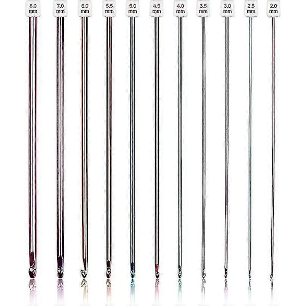 Lång Virknålssats, 11 st Tunisiskt Virknålar Flerfärgade Afghan Virknålar För Virkning, 2mm(b)-8mm(l), Perfekta Stick- & Virktillbehör