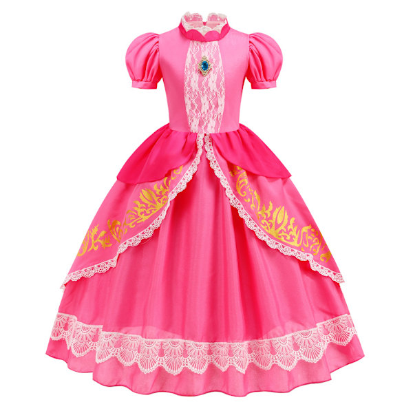 Barnens Halloween Prinsessan Peach klänning 140cm