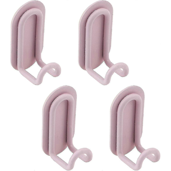Paket med 4 Självhäftande Dekorativa Väggkrokar Rosa