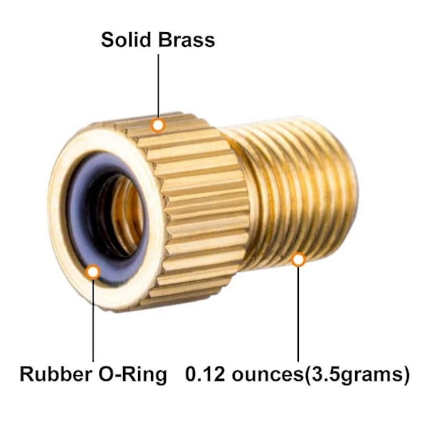 6 stk Presta Ventiladaptere, Konverter Presta til Schrader Adapter for Sykkel, Pump Opp Dekk Ved Hjelp av Standard