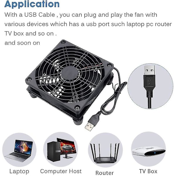 120mm USB Computer Fan 120mm Fan DC 5V USB Kølefan 120mm PC Fan til Lmell Xbox TV Gave