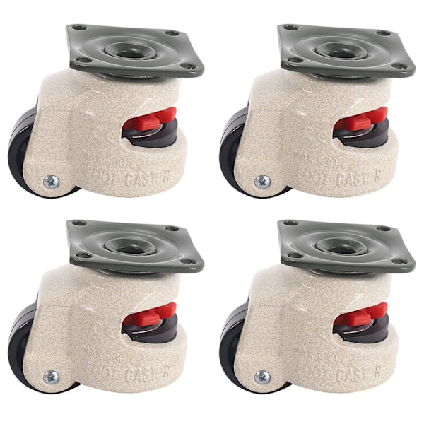 4 stk. Inntrekkbare Nivelleringshjul Industriell Maskin Svingbart Hjul Hjul for Kontorstol Vogn 220lbs Kapasitet GD-40F