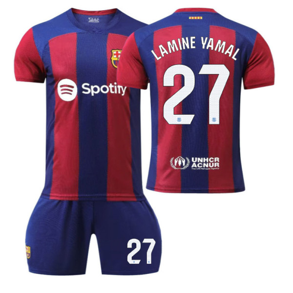 23-24 Barcelona Home Barnefotballskjorte nr. 27 Yamal 26 NO.27 22