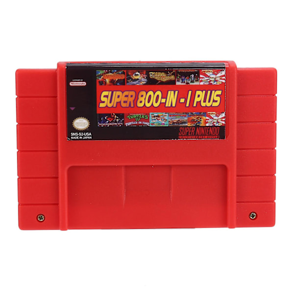 Super Diy Retro 800 In 1 Plus Pelikasetti 16 Bit Pelikonsolille USA, punainen