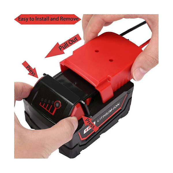Batteriadapter med inbyggd säkringsbrytare 30A Säkringar Set Power Wheel Adapter för Milwauke 18V till Doc